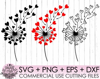 Löwenzahn svg, Blume svg, Valentine svg, Herzen Svg, Liebe Svg, Geburtstag Svg, Valentinstag Svg, Herz Löwenzahn svg, Wunsch Svg, Sommer Svg