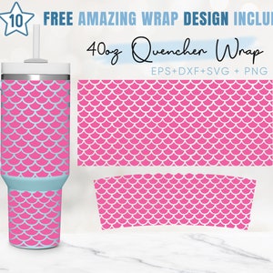 40oz Mermaid Quencher Tumbler, Ocean Life, Under The Sea, 40oz Svg, 2 Designs Stanley Tumbler Wrap, Eps Svg Dxf Png Files, Cricut Silhouette