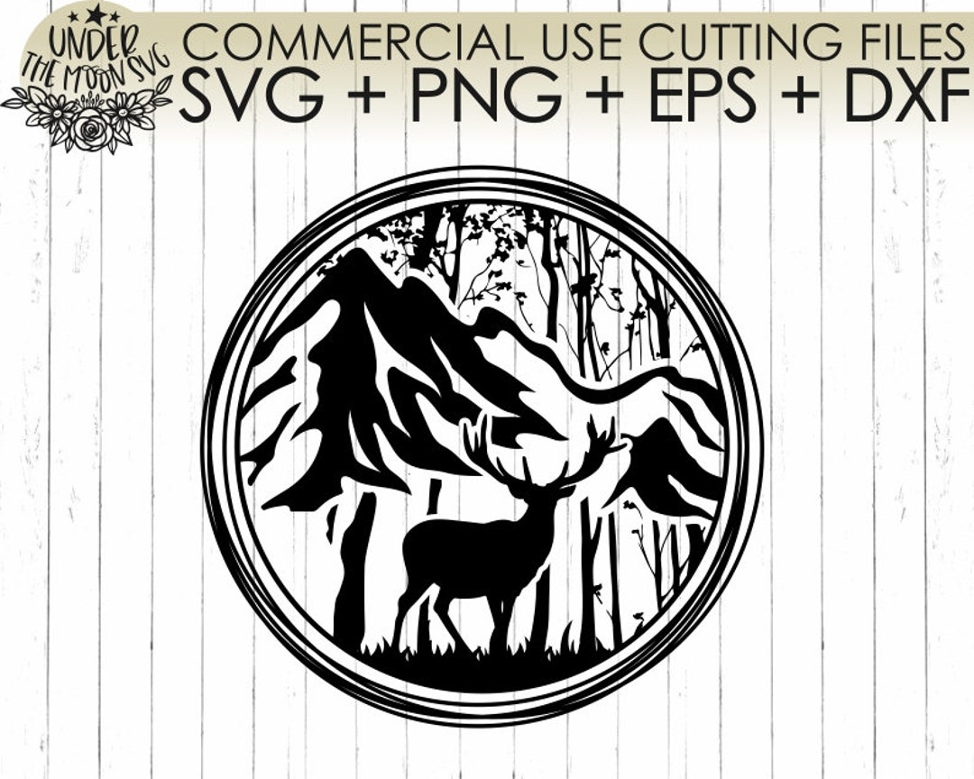Rustic Mountain Deer Hunting Buck SVG File / SVG File Cutting Template ...
