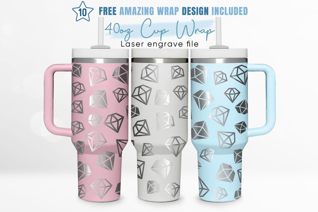 40oz Engraved Tumbler Wrap Diamond Heart, Heart Svg, Valentines Svg ...
