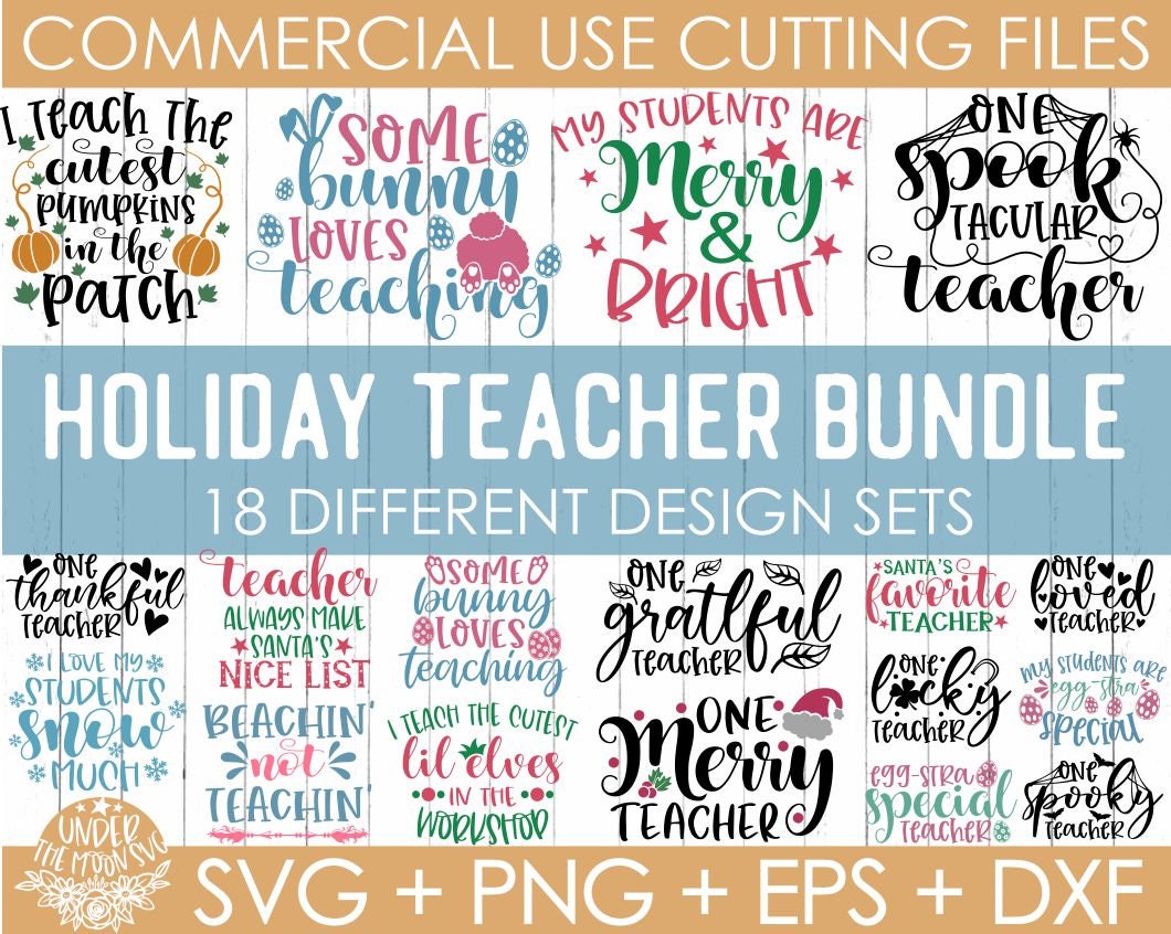 Holiday Teacher Svg Bundleteacher Svg Vacation Svg Holiday - Etsy