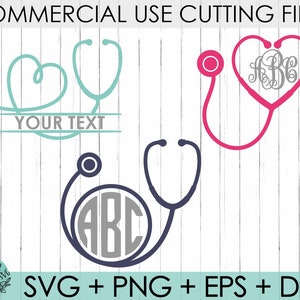 Nurse Svg/Stethoscope Svg/Stethoscope Monogram Frames Svg/Commercial Svg/ Nurse Stethoscope Svg/Heartbeat Svg,Doctor Svg/Silhouette & CriCut