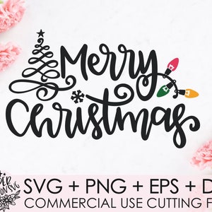 Merry Christmas svg / Christmas SVG / Digital cut file, winter svg / Christmas svg file for silhouette / christmas tree svg, hand lettered