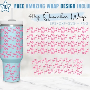 40oz Wildflower Quencher Tumbler, Line Flowerr, Floral, 40oz Svg, 2 Designs Stanley Tumbler Wrap, Eps Svg Dxf Png Files, Cricut Silhouette