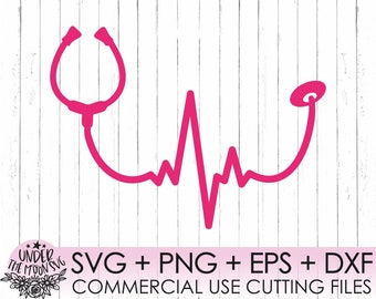 Heartbeat SVG / Nurse SVG / Free font / Doctor SVG / Healthcare Svg / Stethoscope Svg / Silhouette Cut Files / Cricut Cut Files