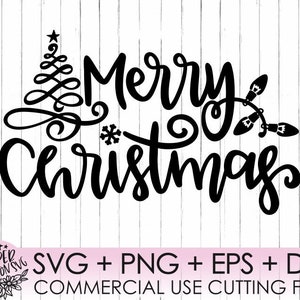 Merry Christmas svg / Christmas SVG / Digital cut file, winter svg / Christmas svg file for silhouette / christmas tree svg, hand lettered
