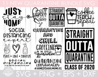 Quarantine Bundle Svg , Stay Home Svg,Pandemic Svg ,Social Distancing Svg, 2020 Quarantine Svg,Digital Download ,Eps,Png,Dxf