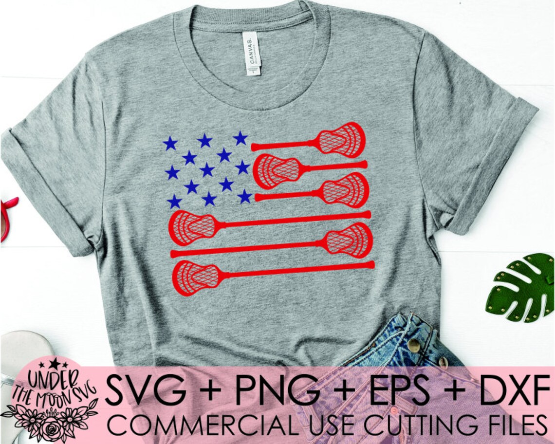 Lacrosse Patriotic USA Flag SVG File / Lacrosse Stick Svg / Etsy