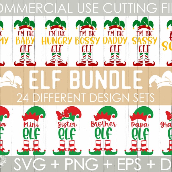 Elf svg bundle, Elf Family svg, Christmas svg, family matching svg, maman papa bébé elfe svg, clip art, fichier silhouette, svg, png, cricut