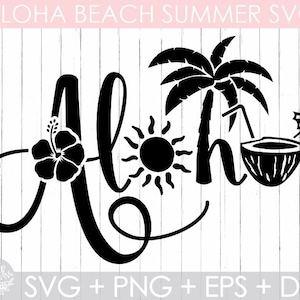 Aloha Summer Svg, Summer Pineapple Svg, Silhouette Cut File Cricut Clipart , Instant Download Cricut Silhouette, Dxf, Svg, Eps, Png