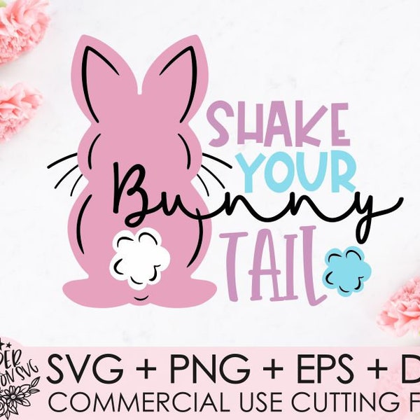 Shake Your Bunny Tail Svg, Easter Bunny Svg, Cotton Tail Svg, Funny Kid,  Rabbit Clipart /Clipart, Cut file, Cricut, Silhouette, PNG