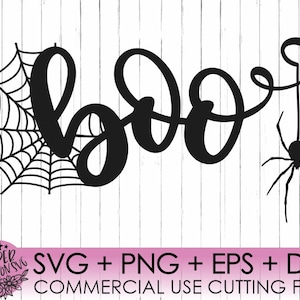 Boo Svg, Halloween Svg,Commercial Svg, Spider Svg, Halloween Shirt, Cricut Cut files, Silhouette, Fall Svg, Spooky Svg, Cobweb Svg