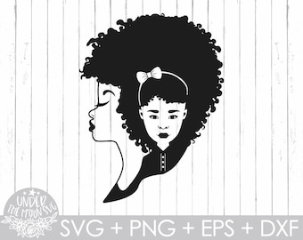 Afro Woman and Girl Svg, Mom and Daughter Svg, Afrocentric Svg, Afro Girl Svg, Afro Woman Svg, My Mothers Svg, Afro Girl Svg, Dxf, Eps, Png