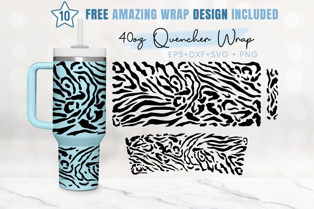 40oz Zebra Print Quencher Tumbler, Zebra Pattern, Animal Pattern, 40oz ...
