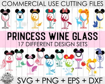 Princess Wine Glass Svg,Drunk Princesses ,Bachelorette Party,Png,Commercial Use,Princess Svg,Silhouette Cricut