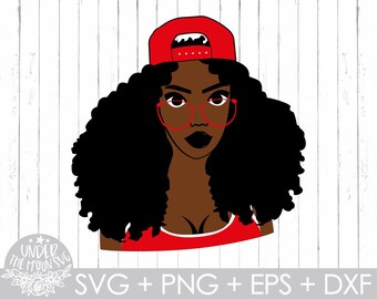 Black Woman Svg , Afro Woman Svg ,Black Girl Svg, Afro Hair Svg ,Afro Svg , Flower Svg , Shades Svg , Eps, Png ,Dxf