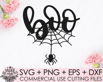 Halloween SVG, boo SVG File, spider web svg, spooky svg, Halloween Cutting files for use with Silhouette Studio, Cricut