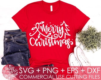 Merry Christmas SVG / Merry Christmas DXF, Christmas SVG / Svg Files, Cricut Cut Files, Silhouette Cut File