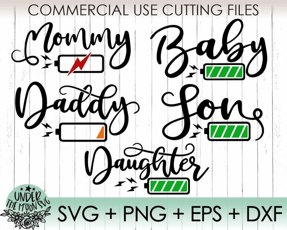 Download Family Matching Svg Mommy and Daddy Battery Low Svg Mother | Etsy