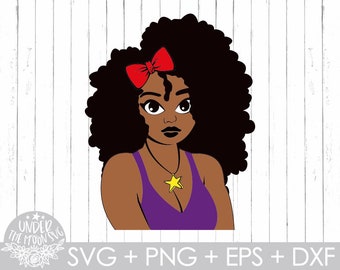 Afro Woman svg, afro girl svg, afro svg, black woman svg, funky woman svg, curly hair svg, african svg, african woman svg, african girl svg