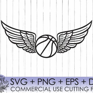Basketball with Wings SVG File / Fastpitch Basketball svg / Svg, Png, Dxf, Eps / Silhouette Cut Files, Cricut Svg / Vinyl Cut,Vinyl Decal
