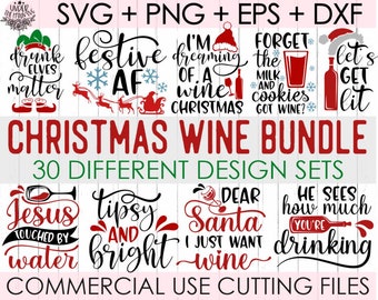クリスマス ワイン SVG バンドル、面白いクリスマス SVG、ホリデー SVG、クリスマスの格言の引用、ホリデー ワイン SVG、ホリデー ワイン SVG、SVG、Png、カット ファイル