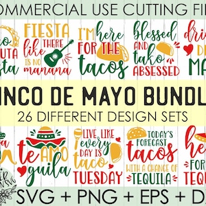 Cinco de Mayo SVG Bundle, 26 Cinco de Mayo Designs, Summer Svg, Tequila Svg Tacos Svg, Party Svg, Fiesta Svg, Music Svg, Cricut, Silhouette