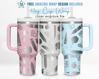 Engraved 40oz Tumbler Wrap Teacher, Teacher Fuel, Teacher Life, 40oz Quencher Wrap, Laser Engraving, Stanley Tumbler Wrap, Laser Design