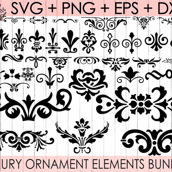 Zierteiler SVG | Dekorative Elemente svg SVG | Kommerzielle & persönliche Nutzung | Sofort Download Design für Cricut oder Silhouette