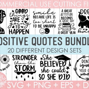 20 Positive Zitate Svg Bundle,Motivierende Zitate Svg,Inspirational Quotes Svg,Life Quotes,Hand-lettered Quotes,Positive Phrasen Svg,Cricut