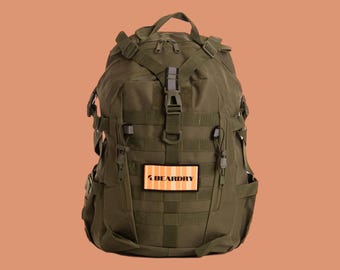 Jungle Green 25L Backpack: Water-Resistant Hiking Travel Bag