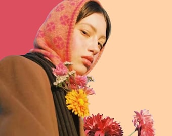 Pastel Orange Floral Balaclava