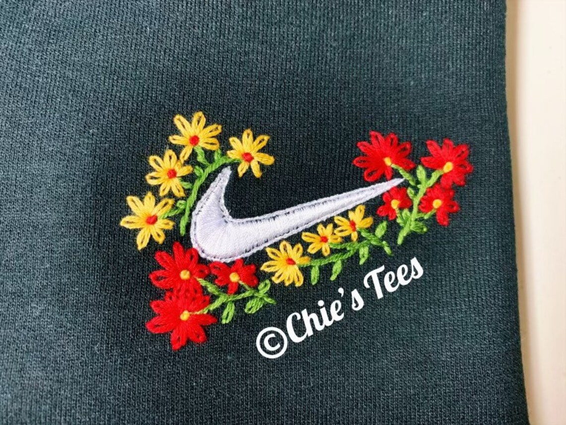 Nike Swoosh Flowers Etsy