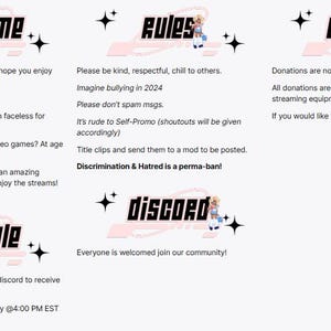 Y2K Themed Twitch Panels | Cute | Aesthetic | Pink