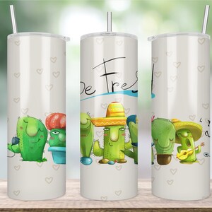 20 oz Skinny Tumbler cactus, cactus Tumbler Wrap, succulent tumbler, plant lady Sublimation Straight & Tapered Tumbler PNG