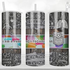 20 oz Skinny Tumbler Sublimation, Apotheke Tech Tumbler, Medizin Gesund Leben Sublimation Tumbler, Straight&Tapered, Apotheke Geschenk