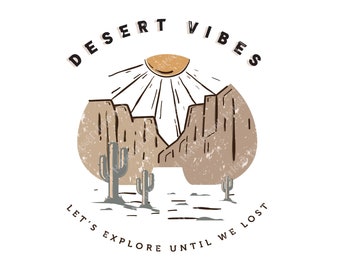 Desert Vibes PNG Sublimation | Vintage Graphic Design for T-Shirts, Mugs, and More | Instant Download Printable Art