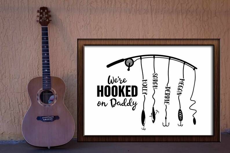 Download Fishing Pole SVG We're hooked on daddy Father's Day | Etsy