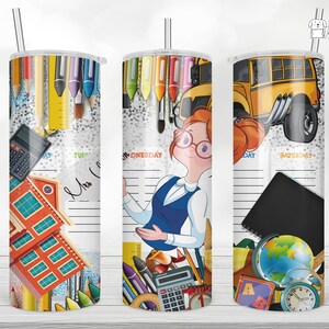 20 oz Skinny Tumbler Sublimation, Personalized Teacher Tumbler, Teacher Sublimation Tumbler, Straight&Tapered, teacher gifts