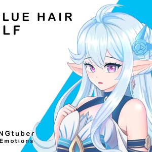 PNGTUBER - Kawaii ELF Girl - Vtuber Model with 5 Expressions - Premade 2D Model for Twitch/Tiktok - Vtuber Assets - ELF Streamer