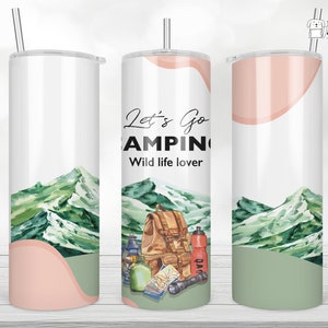 Wildlife lover Sublimation Skinny Tumbler Design, camping Straight & Tapered Sublimation Wrap Design, Tumbler PNG, camping gift