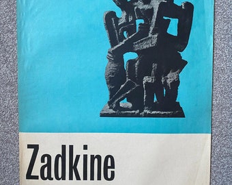 Original 1961 Ossip Zadkine (sculptor) art exhibition poster: Hatton Gallery