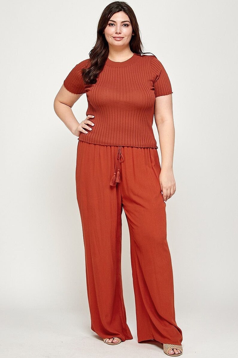 Plus Size Wide Leg Palazzo Pants Etsy
