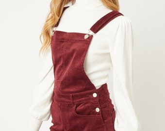 corduroy bib overall dress