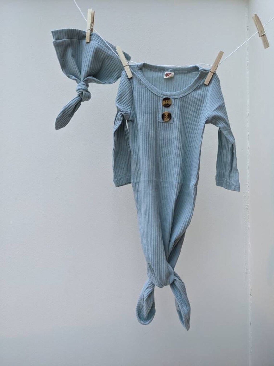 Newborn Baby Grow Bag Knotted Hat and Babygrow Set First Etsy