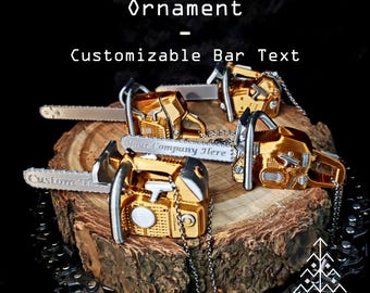 3D Miniature Chainsaw Ornament (Customizable)