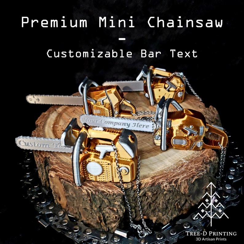 Miniature Chainsaw Ornament customizable Etsy