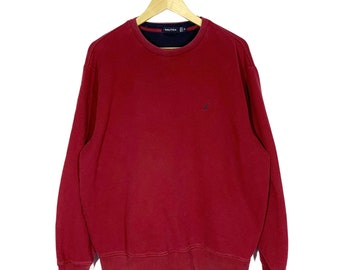 Vintage Nautica Sailing Gear sweatshirt Nautica crewneck Nautica Embroided sweater Nautica jumper Red Size XL