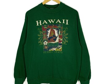 Wellcoda Hawaiian Aloha Bloom Womens Sweatshirt Bird Print Pullover Jumper