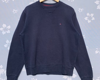 Vintage Tommy Hilfiger Sweatshirt Crewneck Tommy Hilfiger Plain Blank Sweater Pullover Embroided Logo Size M